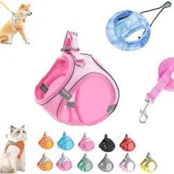 HausPets Arnés antiescape gatos, malla reflectante suave, 3 piezas, talla - Artículo 1