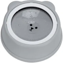 HausPets Tazón disco flotante, 1,5 l, anti-inundación, anti-atragantamiento - Gris