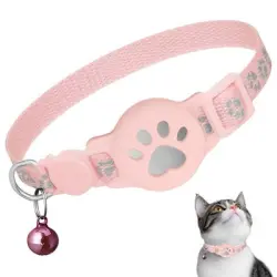 IntiMeg Collar reflectante para gato con cascabel - Rosa