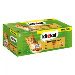 Kitekat en sobres 48 x 100 g - Pack Ahorro - Variedad colorida en salsa