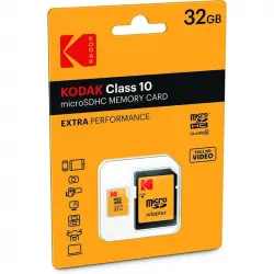 Kodak Extra Perfomance Tarjeta de Memoria Micro SDHC 32 GB Clase 10 con Adaptador