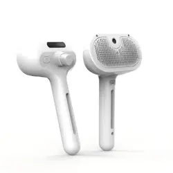 LovuPet Cepillo vapor perros gatos, peine masaje pulverizador 3 1 - Blanco - Blanco