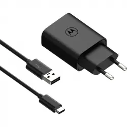 Motorola TurboPower 20 SJMC202-C Cargador de Red Eléctrica USB-A a USB-C Carga Rápida 20W Negro