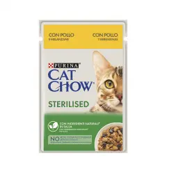 Purina Cat Chow Sterilised pollo sobre para gatos