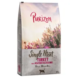 Purizon Single Meat con pavo y flores de brezo pienso para gatos - 6,5 kg