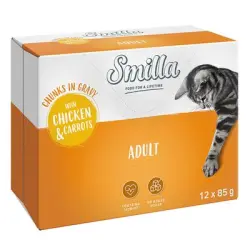 Smilla Bocaditos con verduras 48 x 85 g en oferta: 40 + 8 ¡gratis! - Adult con pollo y zanahorias