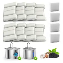 UAMLY Fuente de agua para gatos de acero inoxidable - elemento de filtro (8+4)