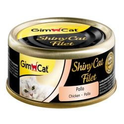 Comida húmeda para gatos adultos GimCat Shiny Cat filetes pollo 70 gr