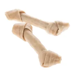 Barkoo huesos con nudos de piel de vacuno para perros - 6 x 18 cm