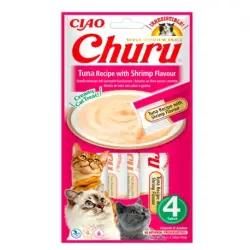Churu Snack Cremoso para Gatos con Atún y Gambas, 1 x 56 gr