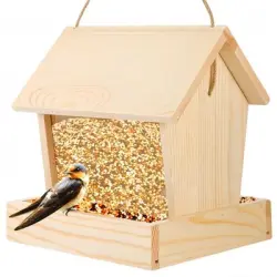 FurryFusion Comederos de madera para pájaros para uso exterior - Artículo 1