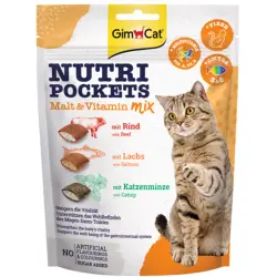 GimCat Nutri Pockets snacks para gatos - Mezcla de malta y vitaminas (150 g)