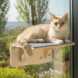 HausPets Poste rascador madera maciza ventosas sisal ventana Pecute, 15 kg - Artículo 1