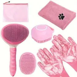 IntiMeg Kit de aseo para perros, juego de 6 piezas - Rosa