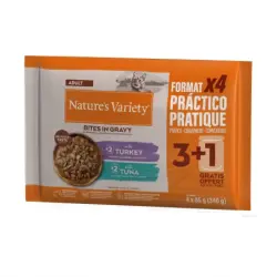 Nature’s Variety Bocaditos de Pavo y Atún Sobre en Salsa para gatos - Pack 4