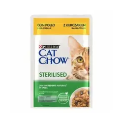 Purina Cat Chow Sterilized Comida Húmeda en Gelatina para Gatos con Pollo, 26 x 85 gr