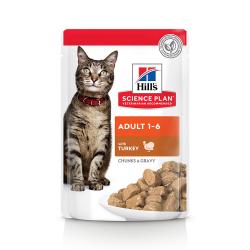 Comida húmeda para gatos adultos Hills Science Plan Optimal Care pavo 85 gr