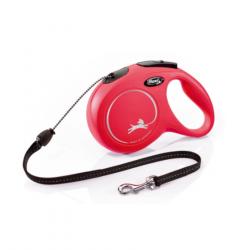 Correa Flexi New Classic Cordón para perros hasta 20 Kg (5 m) (Rojo)