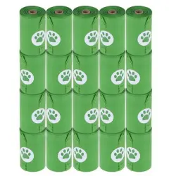 Bolsas biodegradables para heces, verdes - 20 rollos de 15 bolsas cada uno
