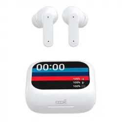 Cool Ambient Auriculares Inalámbricos Stereo Bluetooth ANC con pantalla LCD Blancos