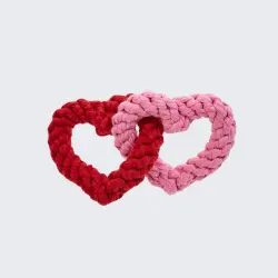 Fofos  corazones de cuerda San Valentín para perros - 14.5 cm x 2 cm x 10 cm
