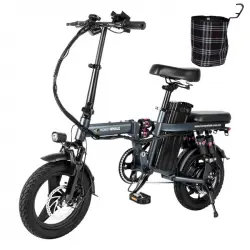 Honey Whale S6 Pro-s Bicicleta Eléctrica Motor 350W Autonomía 50km Frenos De Disco Gris