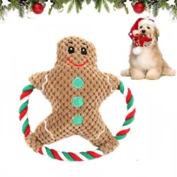 IntiMeg Peluche navideño para perros - Hombre de jengibre