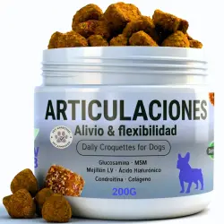 MIWLAB Condroprotector Perros Hecho en España 200 Uds Suplemento 100% Natural Cúrcuma Ácido Hialurónico Mejillón Labios Verdes MSM Glucosamina Condroitina Salmón Colágeno | Complemento Articulaciones Perro - 200 Masticables Blandos No relevante