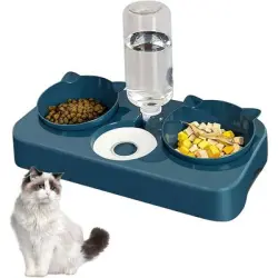 UAMLY Dispensador automático de comida y agua para gatos 3 en 1 - azul