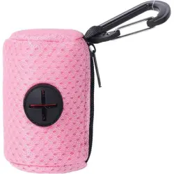 UAMLY Dispensador de bolsas para excrementos de perro - Conjunto rosa de 2 piezas