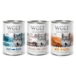 Wolf of Wilderness Adult Single Protein 6 x 400 g - Pack mixto: pescado, pollo y cerdo