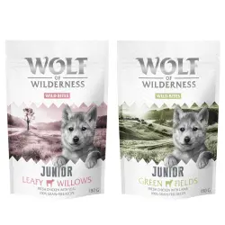 Wolf of Wilderness Wild Bites - Pack de prueba  - Pack mixto Junior 2 x 180 g: ternera y cordero