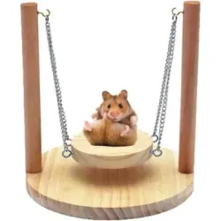 ZooVenture Columpio para hámster - Madera natural, 20 cm - Marrón