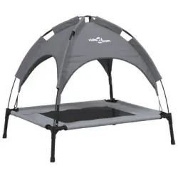 Cama Para Perros Con Dosel Antracita Tela Oxford Y Acero Vidaxl