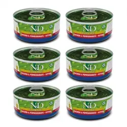 Farmina ND Prime Comida Húmeda para Gatitos con Pollo y Granada, 6 x 70 gr