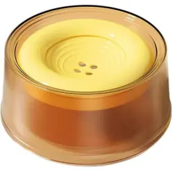 HausPets Comedero perros, disco flotante 1200 ml, cuenco casero prueba - AMARILLO