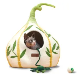 MariGold Cueva para gato de fieltro de lana natural Bambou - 42x38x42cm