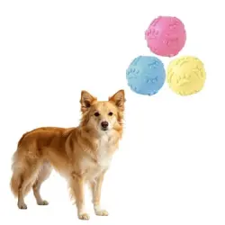 MCBOSON Juego de 3 pelotas de goma flotantes con sonido para perros - 1 artículo