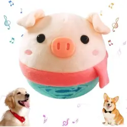 MCBOSON Peluche interactivo para perros - Superman Cerdo Azul
