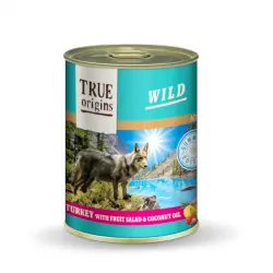 True Origins Wild Summer Pavo con Ensalada de Frutas y Aceite de Coco lata para perros