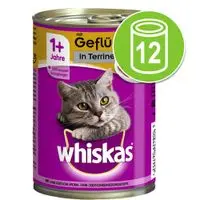 Whiskas 1+ años en latas 12 x 400 g - Paté con ave