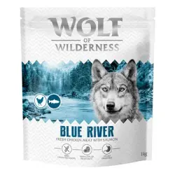 Wolf of Wilderness Adult «Blue River» salmón - sin cereales - 1 kg - Receta nueva