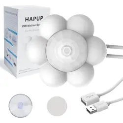 Zoomtopia Aplicable sensor movimiento PIR HAPUP fuente agua, USB 5V 1A - Blanco