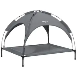 Cama Para Perros Con Dosel Antracita Tela Oxford Y Acero Vidaxl