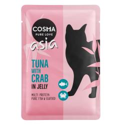 Cosma Asia 6 x 100 g en bolsitas para gatos - Atún con cangrejo