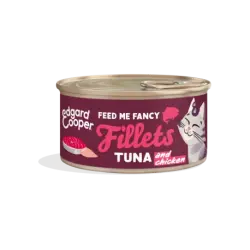 Edgard & Cooper Fillets Comida Húmeda para Gatos Filetes de Atún y Pollo, 24 x 70 g
