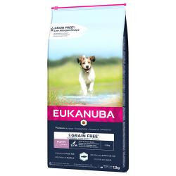 Eukanuba Grain Free Puppy razas pequeñas y medianas con salmón - 12 kg