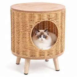GIANTEX Casa para Gatos, Condominio para Gatos, Natural - 1 cama para gatos