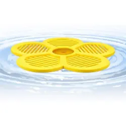 HausPets Bebedero flotante, estación forma flor 19,5 cm, comedero abejas - amarillo
