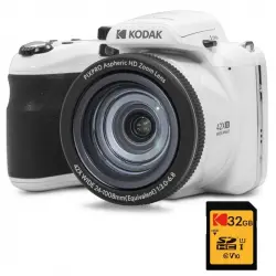 Kodak Pack Pixpro Astro Zoom AZ425 Cámara Digital Bridge Blanca + Tarjeta Ultra High Speed U1 32GB SDHC